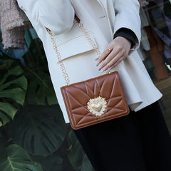Retro Embroidery Love Small Square Bag Chain Messenger Shoulder Bags Women