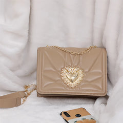 Retro Embroidery Love Small Square Bag Chain Messenger Shoulder Bags Women