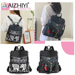 Retro Ethnic Backpack Women Girl Oxford Cloth School Casual Travel Rucksack