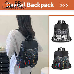 Retro Ethnic Backpack Women Girl School Casual