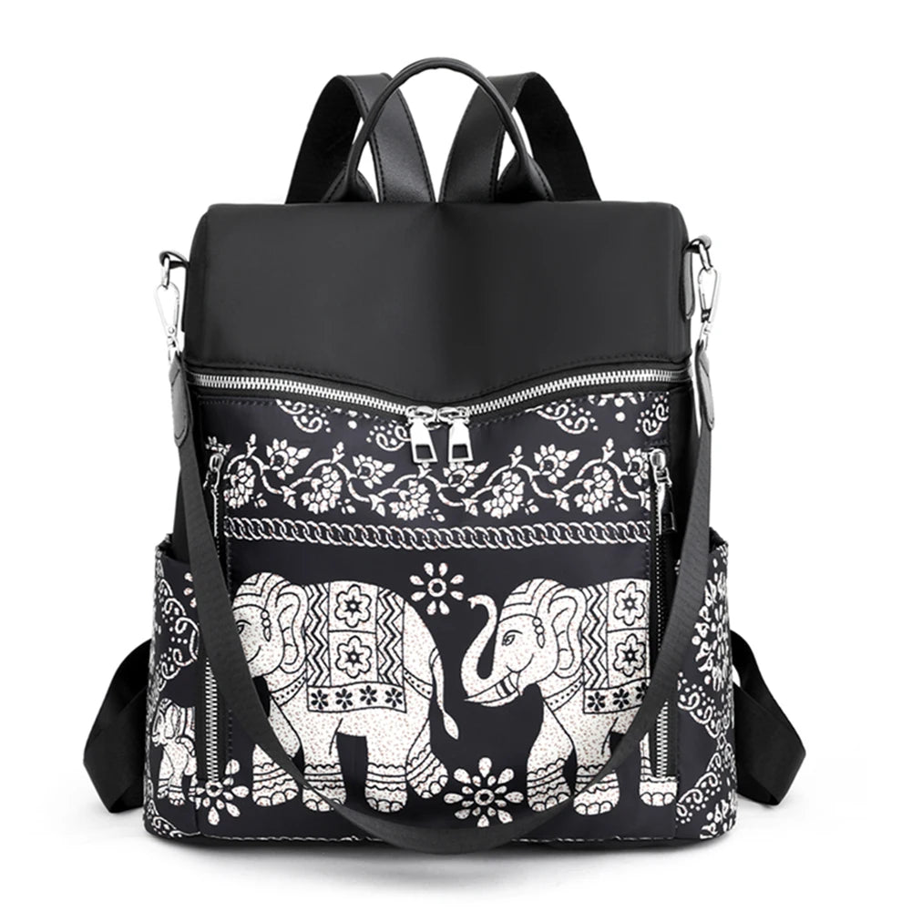 Retro Ethnic Backpack Women Girl School Casual