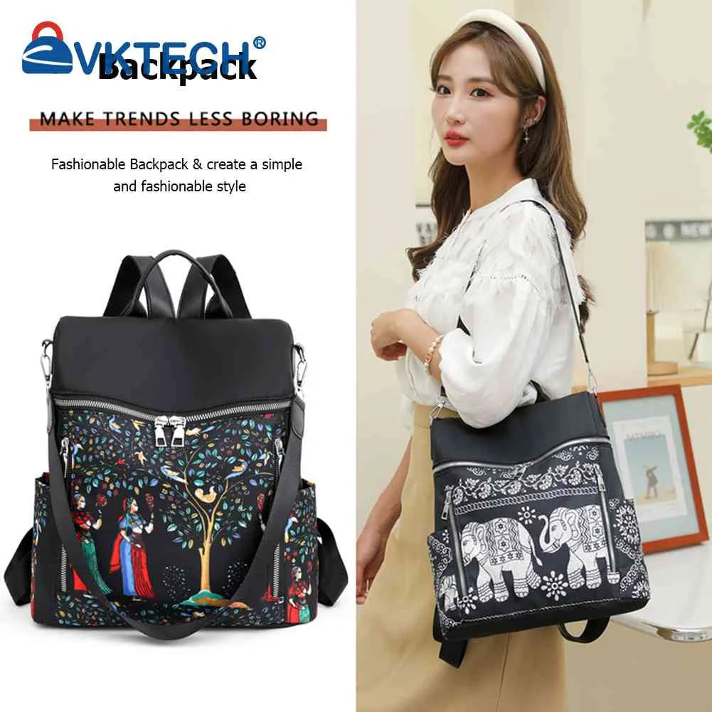 Vintage Ethnic Backpack for College Girl