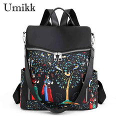 Retro Ethnic Backpack for Women Teenage Student