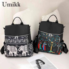 Retro Ethnic Backpack for Women Teenage Student