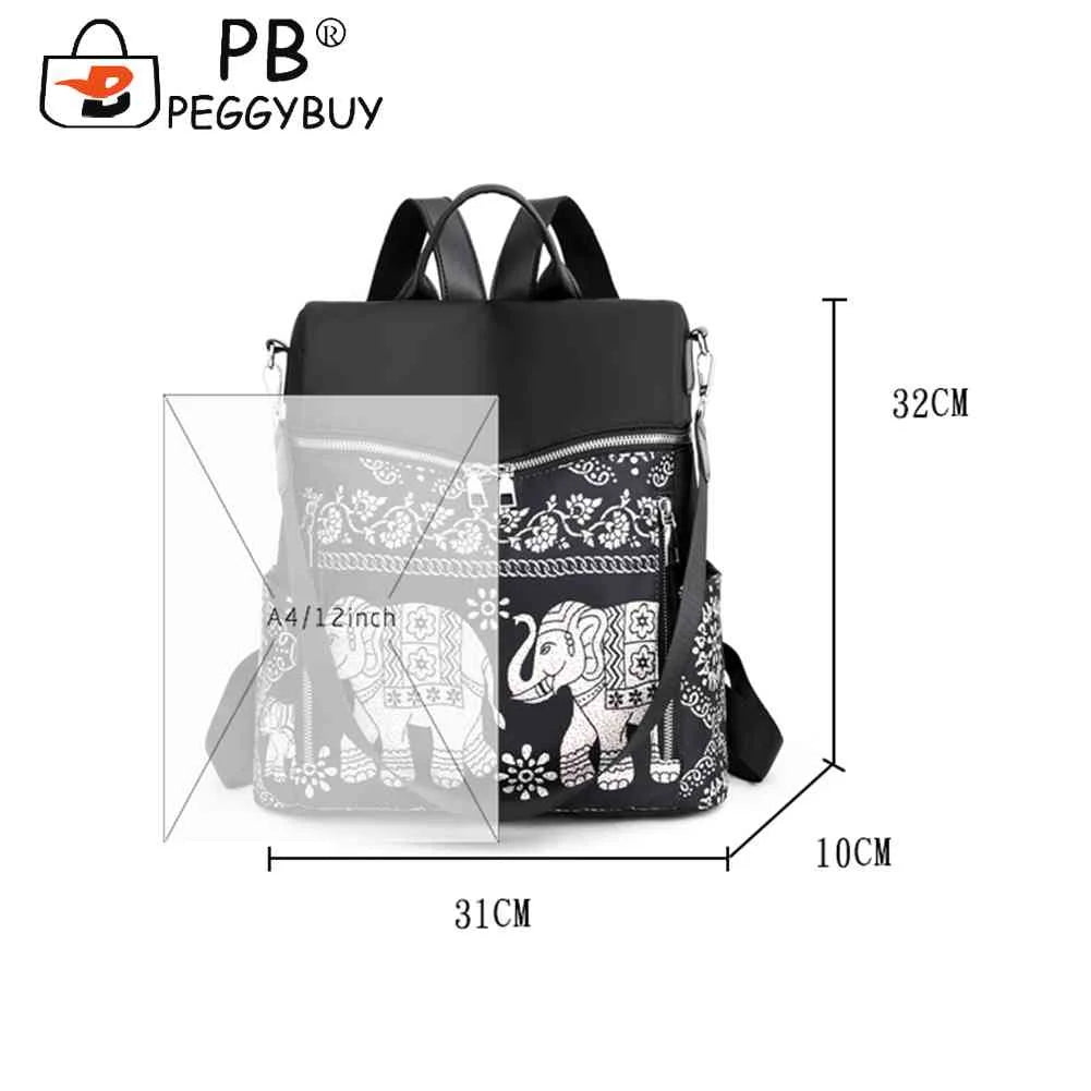 Retro Ethnic Backpack Women Student