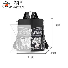 Retro Ethnic Backpack Women Student