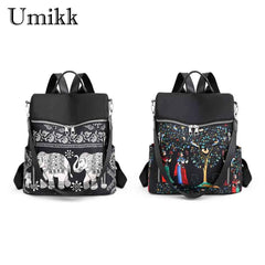 Retro Ethnic Backpack for Women Teenage Student