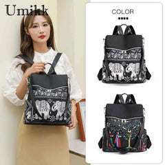 Retro Ethnic Backpack for Women Teenage Student