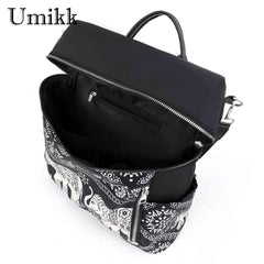 Retro Ethnic Backpack for Women Teenage Student