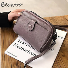 Retro Crossbody Bag Cow Leather Handbag Small Square Shoulder Messenger Bag