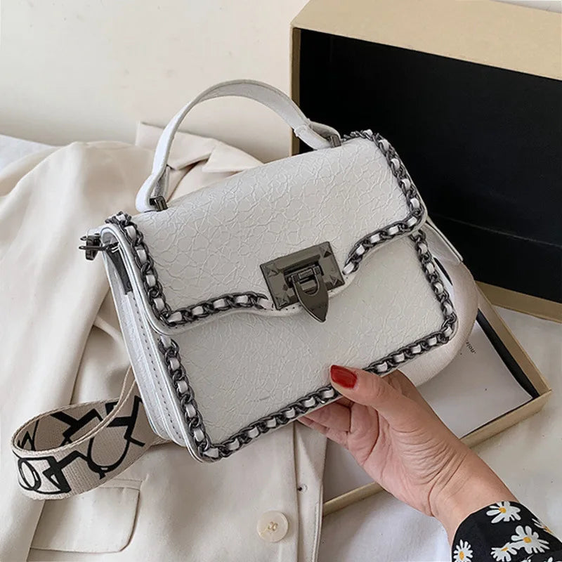 Retro Women's Square Bag Chain Tote Messenger Bag