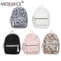 Retro Flower Backpacks Nylon Small School Bookbag for Women Students