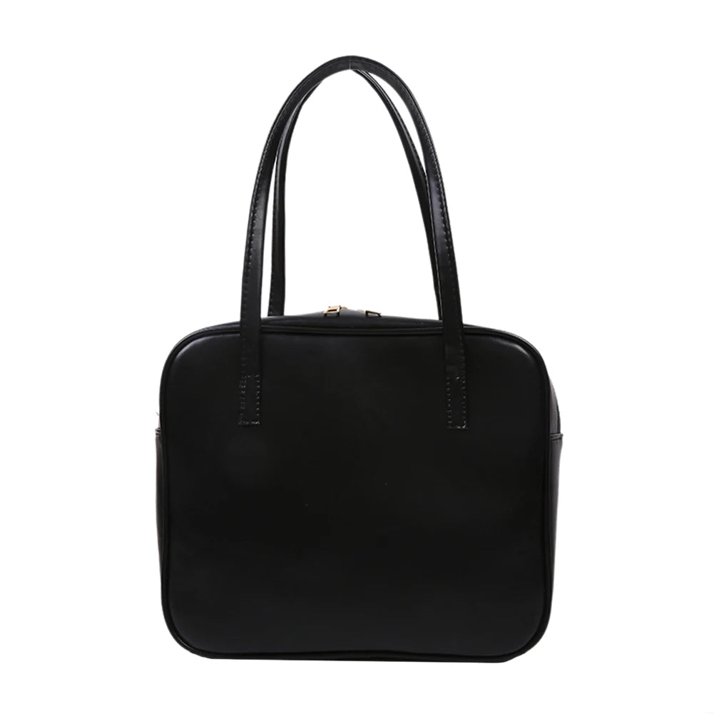 Retro PU Leather Women Shoulder Underarm Bags Casual Solid Large Capacity