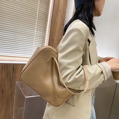 Retro PU Leather Women Shoulder Underarm Bags Casual Solid Large Capacity