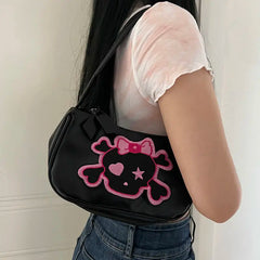 Retro Skeleton Harajuku Style Handbag Storage Crossbody Bag Women Bag