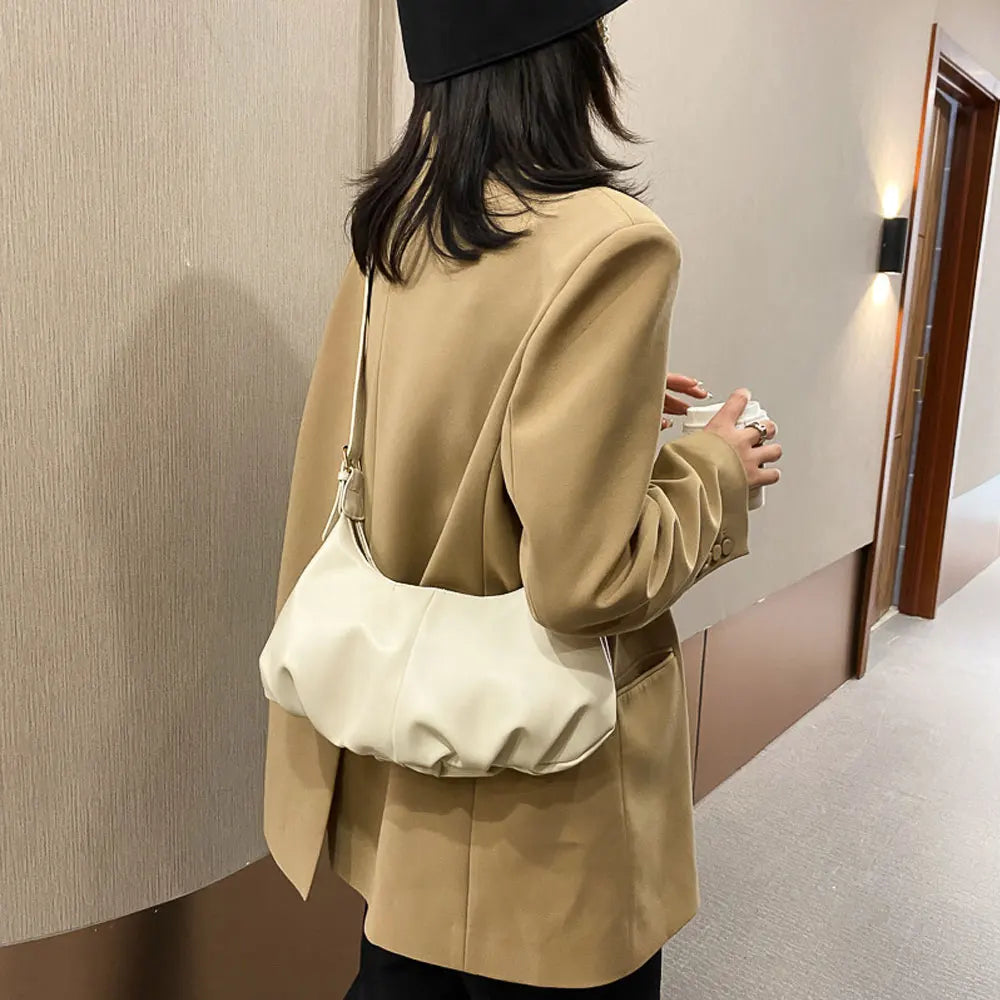 Vintage Leather Shoulder Bag Large Capacity Crossbody Handbag