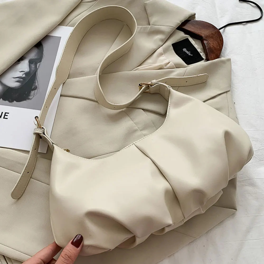Vintage Leather Shoulder Bag Large Capacity Crossbody Handbag
