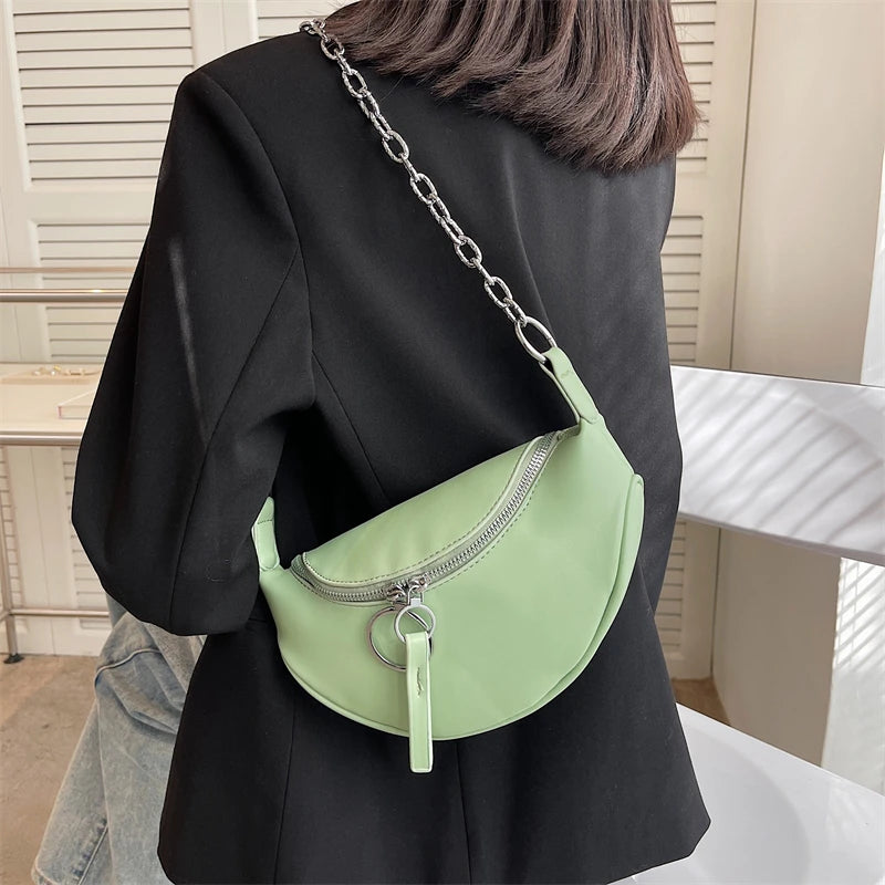 Retro Female Leather Waist Bag Shoulder Crossbody