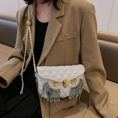 Retro Owl Shoulder Purse Chain Crossbody Bag for Woman Girls