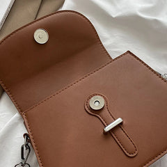 Retro Flap Saddle Bag For Women PU Leather Shoulder Messenger Bag