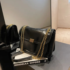Retro Flap Shoulder Bag PU Leather Armpit Handbag Ladies Handbag Totes Bolsa