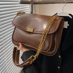 Retro Flap Shoulder Bag PU Leather Armpit Handbag Ladies Handbag Totes Bolsa