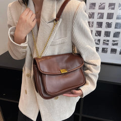 Retro Flap Shoulder Bag PU Leather Armpit Handbag Ladies Handbag Totes Bolsa