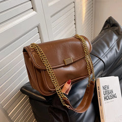 Retro Flap Shoulder Bag PU Leather Armpit Handbag Ladies Handbag Totes Bolsa