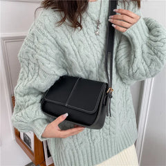 Retro Flap Square Bag For Women PU Leather Shoulder Messenger Bag