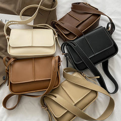 Retro Flap Square Bag For Women PU Leather Shoulder Messenger Bag