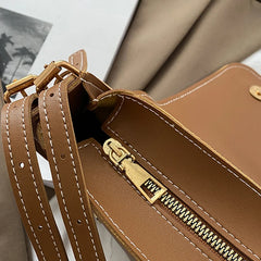 Retro Flap Square Bag For Women PU Leather Shoulder Messenger Bag