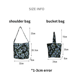 Retro Flower Shoulder Bag for Women Jacquard Ladies Cloth Shopping Bags