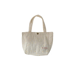 Retro Flower Canvas Shoulder Bag Women's Casual Tote Bento Bag