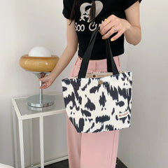 Retro Flower Canvas Shoulder Bag Women's Casual Tote Bento Bag