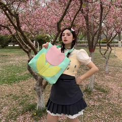 Retro Flower Women's Shoulder Bags Patchwork Female Tote Purse Handbags
