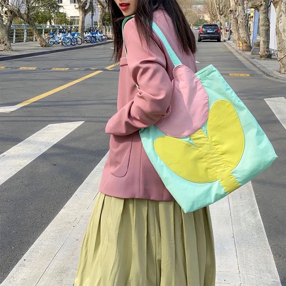 Retro Flower Women's Shoulder Bags Patchwork Female Tote Purse Handbags