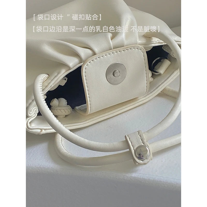 Vintage Bucket Shoulder Bag for Women Portable Messenger Purse