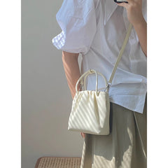 Vintage Bucket Shoulder Bag for Women Portable Messenger Purse