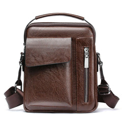 Men's Retro Crossbody Bag Business Style Office Hand Bag PU Leather Shoulder Bag