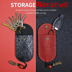Retro Leather Key Bag Organizer Key Wallets Car Key Holder Case