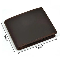 Retro Leather Wallet Crazy Horse Leather Short Wallet Multi-Card Slots