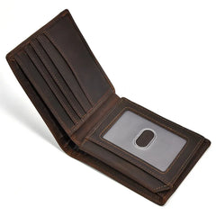 Retro Leather Wallet Crazy Horse Leather Short Wallet Multi-Card Slots