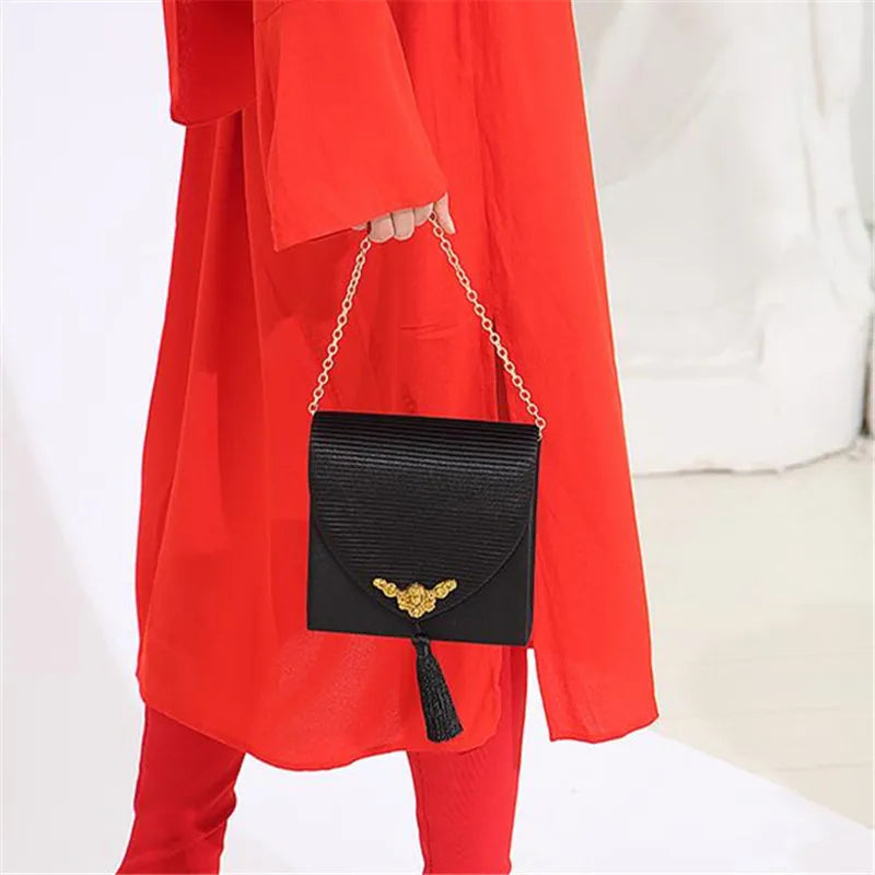 Retro Angel Antique Handbags Satin Totes Bag Women Shoulder Messenger Bags