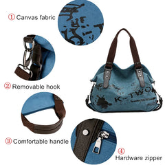 Retro Graffiti Ladies Canvas Bag One-Shoulder Messenger Large-Capacity Shoulder