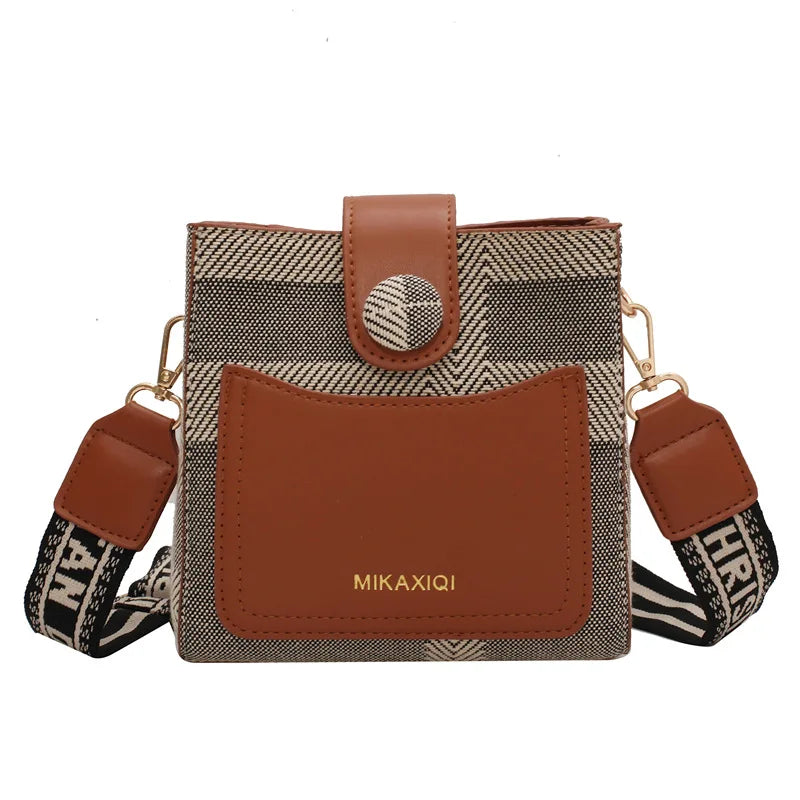 Retro Hong Kong Wide Shoulder Strap Diagonally Bag