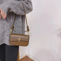 High-Texture Lock Button Women's Square Bag
