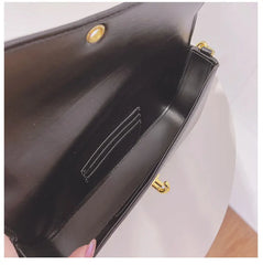 High-Texture Lock Button Women's Square Bag