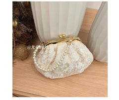 Retro Jacquard Vintage Floral Tote Bag With Lace