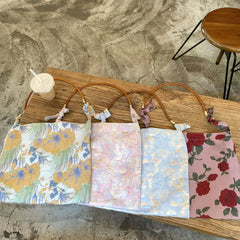 Retro Jacquard Women's Underarm Bag Casual Satin Ladies Flower Shoulder Bags