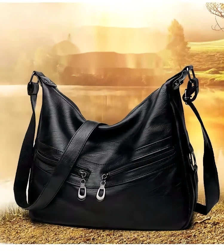 Retro Ladies PU Leather Shoulder Bag Large Capacity Handbag